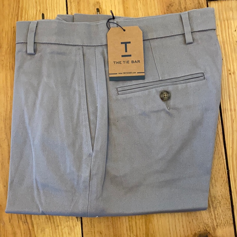 Tie Bar Stretch Cotton Granite Pants